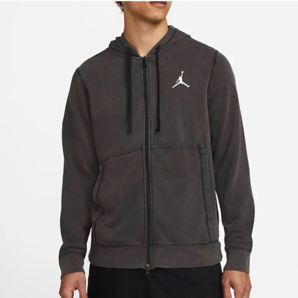 Jordan Brand Full-Zip Hoodie Black Fleece Sweatshirt Mens Size XL